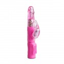 Vibrador rabbit con perlas a baterías- Pink Color Basic Rabbit Vibrator