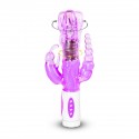 Vibrador rabbit triple con perlas con perlas - Purple Color Vibrator with Vibrating Beads