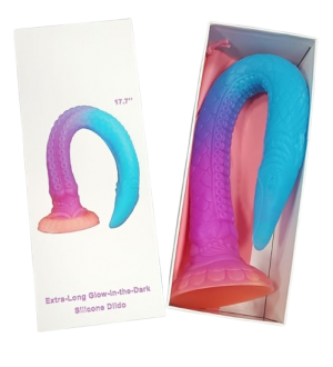 Dildo alienigena - 17.73 pulg. Multicolor Extra-Largo fluorescente Silicone Dildo