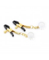 Pinzas de pezones de metal con perlas Clear Metal and Glass Nipple Clamps
