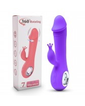 Vibrador rabbit recargable de 7 velocidades con rotación y calefacción
