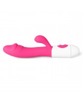 Vibrador de punto G de pene de silicona (motores duales)