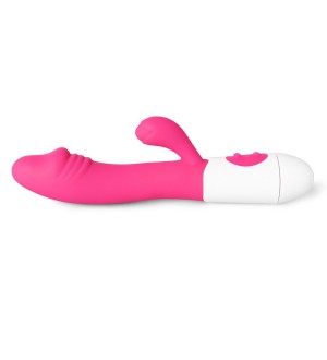 Vibrador de punto G de pene de silicona (motores duales)