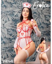 Traje de fantasía o disfraz erótico de Enfermera sensual de 5 piezas