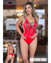 Body Rojo escotado en la espalda con encaje al frente