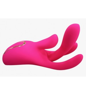 Vibrador rabbit con dedo estimulador de punto G - 10 Mode Rechargeable Finger-Motion Silicone Vibrator