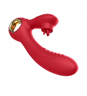 Vibrador dual Rabbit con lenguita para el clítoris recargable