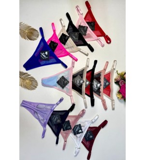 Tanga de tul con detalles de encaje - Laura tul bra