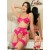 Conjunto de ropa interior sexy de 3 piezas Hechizo Rosa