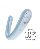 Vibrador para parejas que estimula clítoris y punto G Satisfyer Double classic Blue