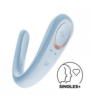 Vibrador para parejas que estimula clítoris y punto G Satisfyer Double classic Blue