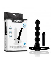 Anillo para pene y testiculos con tira anal vibradora Vibrating Rock Balled Double Prober