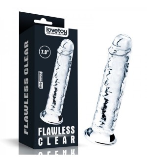 Dildo transparente de 7" con base de succión