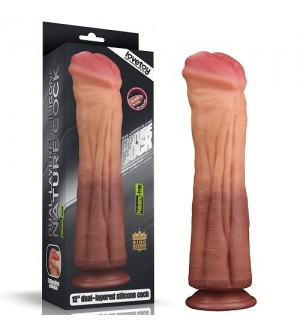 Dildo doble capa de 12'' Dual layered Platinum Silicone Cock