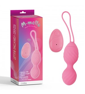 Bolas de kegel vibradoras a control remoto Ridged Vibrating Bullet