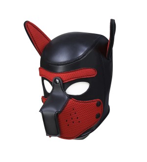 Máscara o capucha de Perro - Red Black Doggy mask