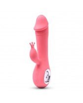 Vibrador rabbit recargable de 7 velocidades con rotación y calefacción