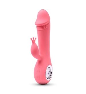 Vibrador rabbit recargable de 7 velocidades con rotación y calefacción