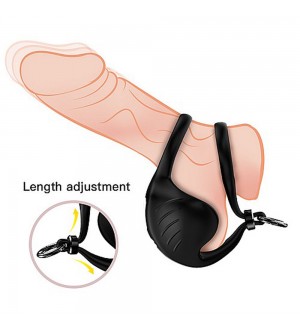 Anillo Vibrador para Pene Recargable con 2 Anillos para testículos.