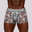 Male power Shorts sin costura Optical Sheer Prints