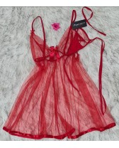 Babydoll triangular de gasa transparente