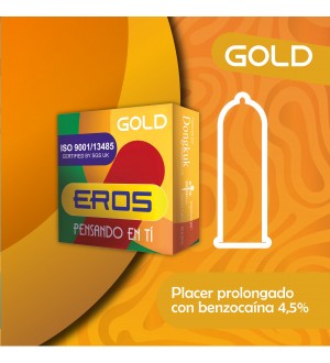 Preservativo EROS GOLD x 3 unidades con retardante