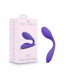 Vibrador tipo bumerán para parejas Wellness Duo-Purple