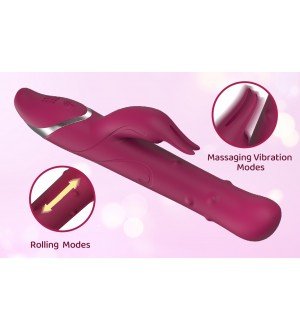 Vibrador rabbit de cuentas 3 en 1 con empuje Jenny