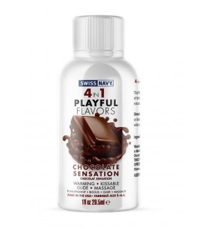 Lubricante Swiss Navy 4 en 1 con sabor a Chocolate Sensation (1 oz)