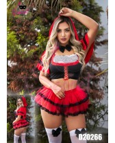 Traje erótico o disfraz sexy de Caperucita seductora Sexy de 6 piezas