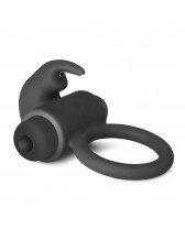 Anillo vibrador de silicona Black Rabbit con baterías reemplazables