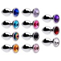 Plug anal de metal Sensual Love mediano con piedra
