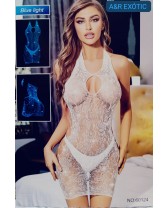 Vestido de red - Bodystocking - que brilla en la oscuridad Blue Garden
