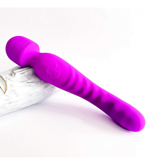 Varita vibradora de doble uso para clítoris y canal vaginal Purple