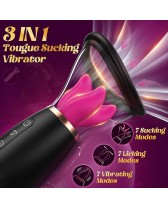 Vibrador multifunción para clítoris y pezones: lame, succiona y vibra