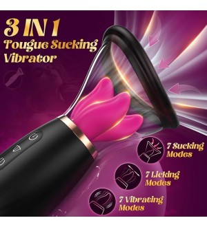Vibrador multifunción para clítoris y pezones: lame, succiona y vibra