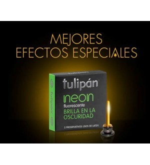 Preservativos Tulipan Neon Fluorescentes x 3 unidades