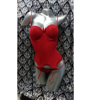 Bustier tipo corset con copa armada Rojo Pasión