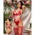 Conjunto de 3 piezas de encaje con Bralette - Rojo