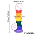 Dildo consolador del orgullo con ventosa multicolor